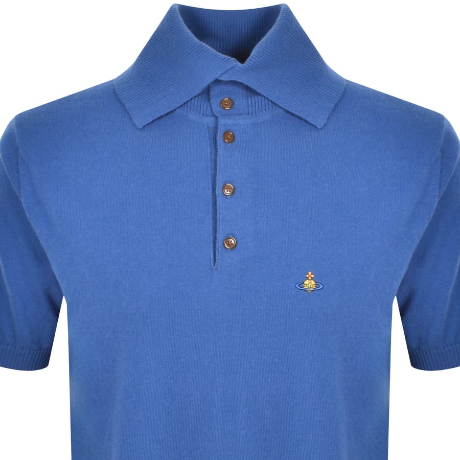 Vivienne Westwood Man ポロシャツ オーブ 刺繍 Vivienne Westwood Knit Polo Blue